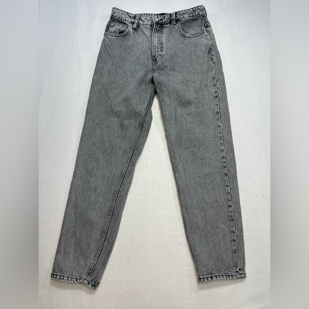 Zara Gray Acid Wash Mom Jeans Women Size 4 High Rise Denim